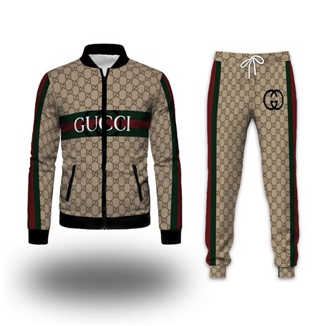 gucci tracksuit mens grey|Gucci men's tracksuit set.